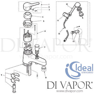 Ideal Standard Tratto Bath and Shower Mixer Tap Spare Parts - IDL DV 296